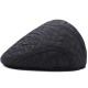 Men Women Thickened Windproof Peaked Cap Embroidery Earmuffs Cotton Beret Hat