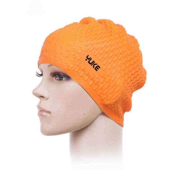 Men Women Universal Waterproof Silicone Water Drop Non-slip Swimming Earmuffs Cap