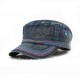 Men Women Vintage Cadet Solid Cotton Embroidery Plain Flat Peaked Caps Military Hat