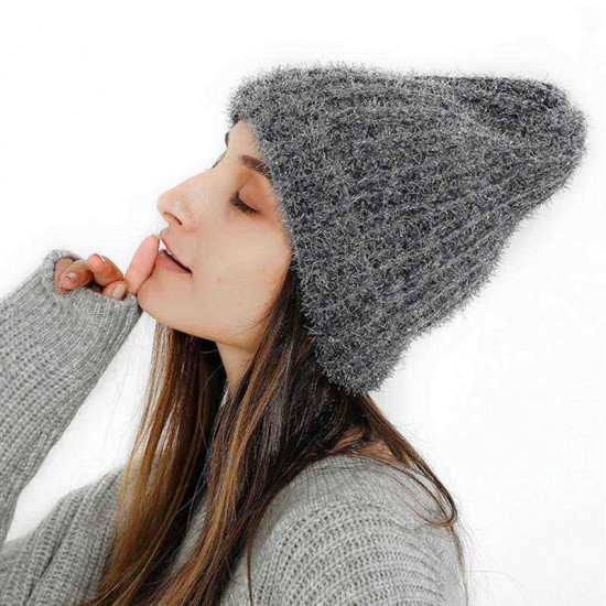 Men Women Vintage Cotton Thicken Earmuffs Knit Beanie Caps Outdoor Ski Skullcap