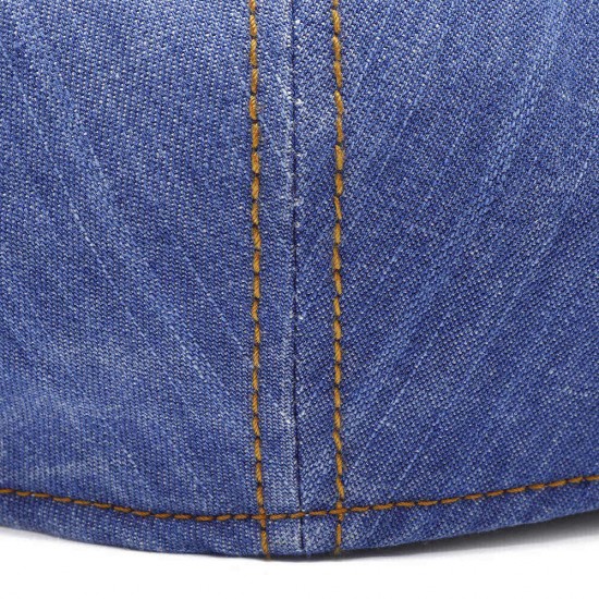 Men Women Vintage Denim Adjustable Peaked Cap Cotton Cabbie Hat