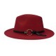 Men Women Vintage Felt Panama Style Beach Jazz Hat England Wide Brimmed Top Hat