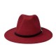 Men Women Vintage Felt Panama Style Beach Jazz Hat England Wide Brimmed Top Hat