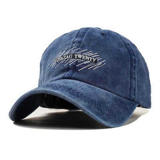 Men Women Vintage Letter Embroidery Baseball Cap Washed Cotton Peaked Cap