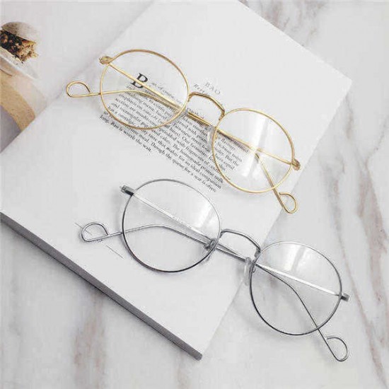 Men Women Vintage Round Circle Eyeglasses Clear Lens Casual Optical Glasses