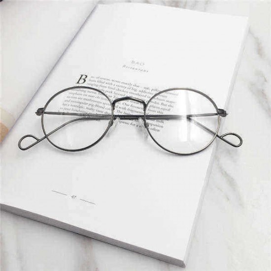 Men Women Vintage Round Circle Eyeglasses Clear Lens Casual Optical Glasses