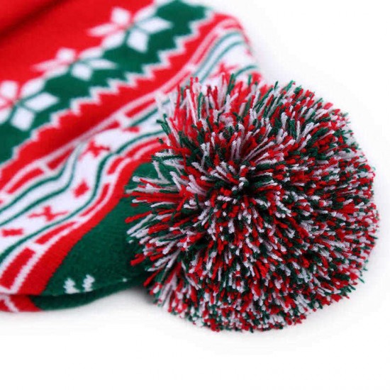 Men Women Vintage Santa Christmas Knit Hat Outdoor Windproof Earmuffs Gift Beanie Cap