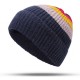 Men Women Vintage Stripe Earmuffs Knit Beanie Hat Flexible Ski Skull Cap