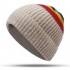 Men Women Vintage Stripe Earmuffs Knit Beanie Hat Flexible Ski Skull Cap