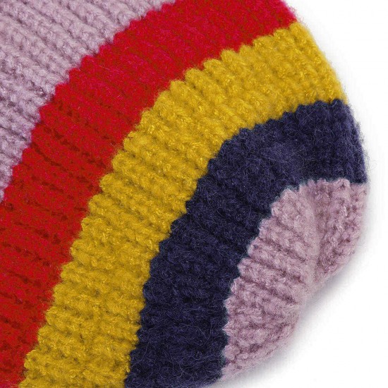 Men Women Vintage Stripe Earmuffs Knit Beanie Hat Flexible Ski Skull Cap