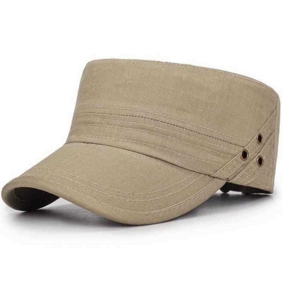 Men Women Vogue Cotton Solid Color Flat Hats Sunshade Casual Outdoors Simple Adjustable Caps