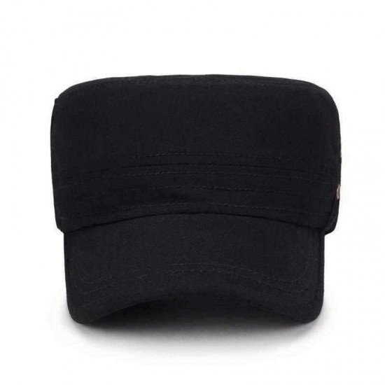 Men Women Vogue Cotton Solid Color Flat Hats Sunshade Casual Outdoors Simple Adjustable Caps