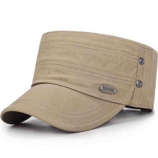 Men Women Vogue Cotton Solid Color Simple Flat Hats Sunshade Casual Outdoors Adjustable Cap