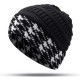 Men Women Warm Houndstooth Knitted Hat Casual Fashion Beanie Cap