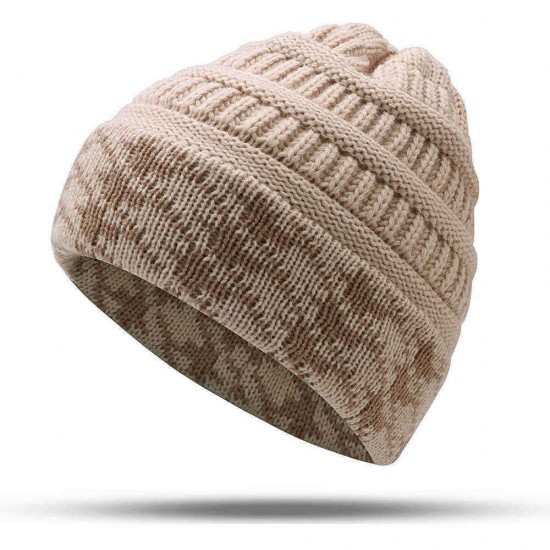 Men Women Warm Houndstooth Knitted Hat Casual Fashion Beanie Cap