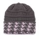 Men Women Warm Houndstooth Knitted Hat Casual Fashion Beanie Cap