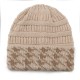 Men Women Warm Houndstooth Knitted Hat Casual Fashion Beanie Cap