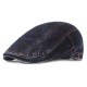 Men Women Washed Denim Double-Sided Adjustable Painter Beret Hat Newsboy Cabbie Flat Caps