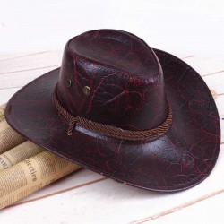 Men Women Western Artificial Leather Cowboy Knight Hat Outdoor Wide Brimmed Hat