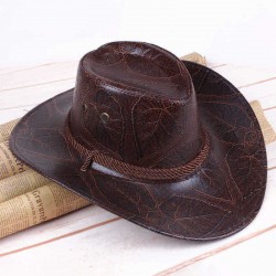 Men Women Western Artificial Leather Cowboy Knight Hat Outdoor Wide Brimmed Hat