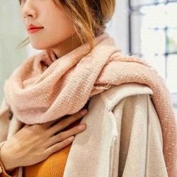 Men Women Winter Cashmere-Like Starry Dots Fringe Whisker Knit Couples Scarf Trend Solid Color Shawl