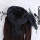 Men Women Winter Cashmere-Like Starry Dots Fringe Whisker Knit Couples Scarf Trend Solid Color Shawl