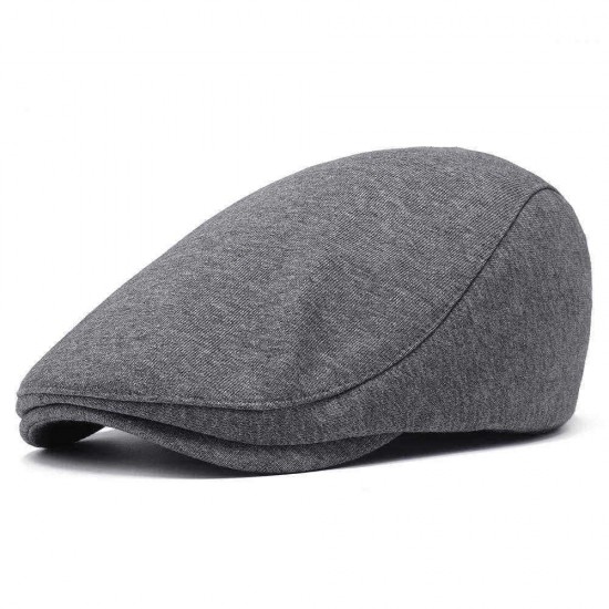 Men Women Winter Cotton Plain Flat Hat Outdoor Casual Warm Beret Hats