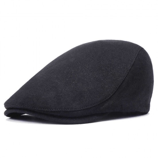 Men Women Winter Cotton Plain Flat Hat Outdoor Casual Warm Beret Hats