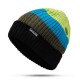 Men Women Winter Double Knit Striped Multicolor Knitted Hat Beanie Cap