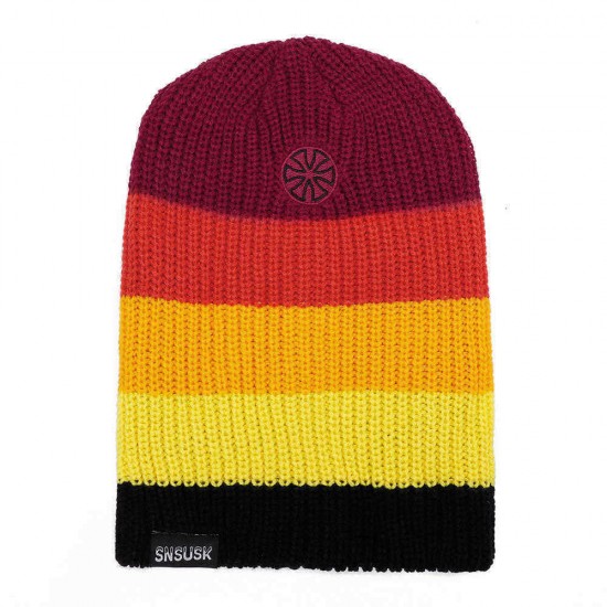 Men Women Winter Double Knit Striped Multicolor Knitted Hat Beanie Cap