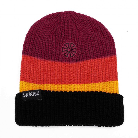 Men Women Winter Double Knit Striped Multicolor Knitted Hat Beanie Cap