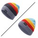 Men Women Winter Double Knit Striped Multicolor Knitted Hat Beanie Cap