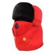 Men Women Winter Embroidered Detachable Breathable Facemask Trapper Hat Riding Multipurpose Headgear