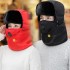 Men Women Winter Embroidered Detachable Breathable Facemask Trapper Hat Riding Multipurpose Headgear