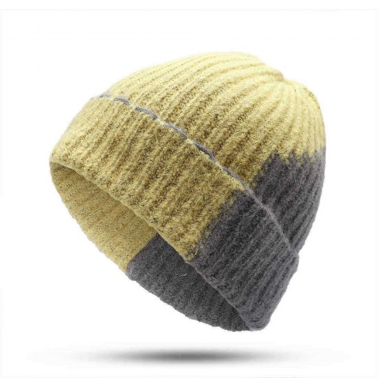 Men Women Winter Flexible Earmuffs Knit Beanie Hat Outdoor Warm Ski Slouchy Caps