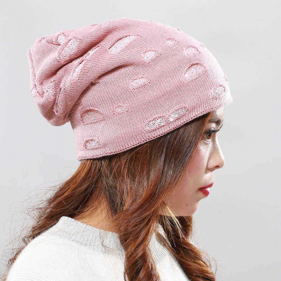 Men Women Winter Plush Kint Beanie Cap Outdoor Double Layers Earmuffs Ski Skullcap Hat