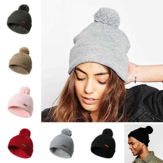 Men Women Winter Vintage Knit Earmuffs Beanie Cap Outdoor Thicken Warm Skullcap