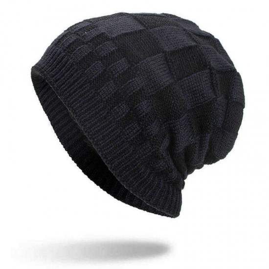 Men Women Winter Warm Coral Fleece Thicken Beanie Caps Outdoor Double Layers Knitted Hat