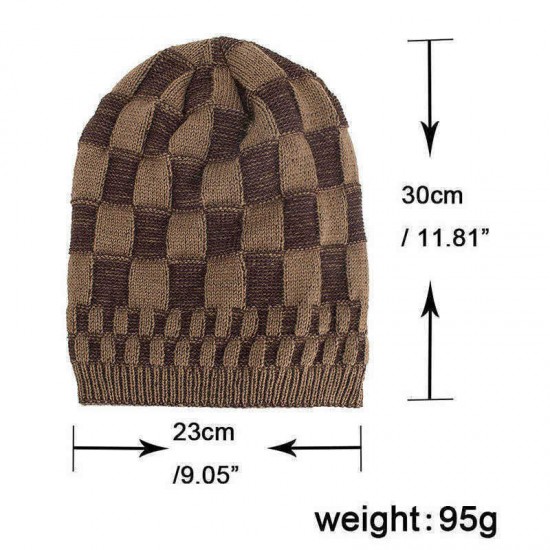 Men Women Winter Warm Coral Fleece Thicken Beanie Caps Outdoor Double Layers Knitted Hat