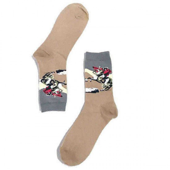 Mens Abstract Painting Socks Breathable Deodorization Sport Tube Socks