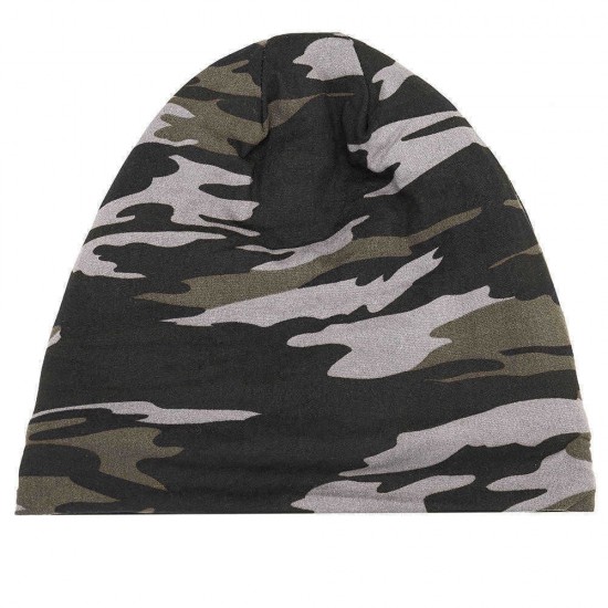 Mens Camouflage Winter Plus Velvet Warm Slouchy Beanie Hat Casual Plus Size Earmuffs Skull Cap