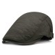 Mens Casual Cotton Double-breasted Beret Hat Outdoor Adjustable Painter Cabbie Newsboy Caps