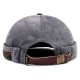 Mens Corduroy Adjustable Solid French Brimless Hat Vogue Retro Skullcap Sailor Cap