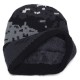 Mens Crimped Winter Plus Velvet Warm Slouchy Knit Beanie Hat Casual Plus Size Earmuffs Skull Cap