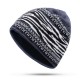 Mens Ethnic Stripe Winter Earmuffs Knit Beanie Hat Outdoor Slouchy Ski  Skull Cap