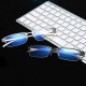 Mens Metal Blue Light Blocking Computer Glasses Business Aluminum Half Frame Glasses Goggles