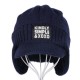 Mens Middle-Aged Outdoor Warm Knit Hat Scarf Set Plush Earmuffs Peaked Cap Suit