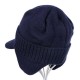 Mens Middle-Aged Outdoor Warm Knit Hat Scarf Set Plush Earmuffs Peaked Cap Suit