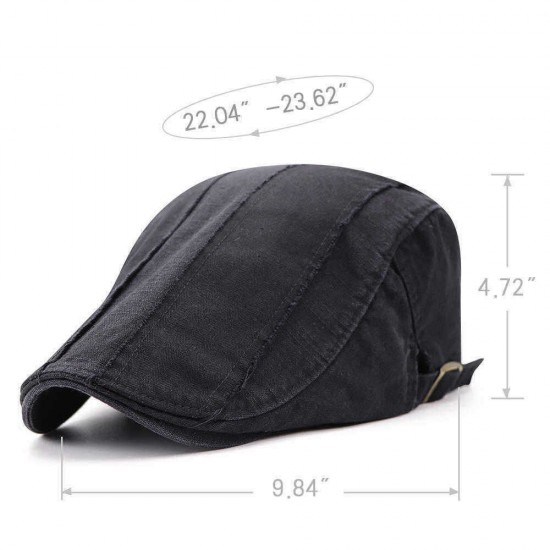 Mens Summer Adjustable Painter Beret Hat Outdoor Solid Visor Ivy Newsboy Cabbie Flat Top Caps