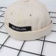 Mens Summer Street Trend Melon Hat Adjustable Breathable Solid French Brimless Hats Vogue Retro Sailor Cap